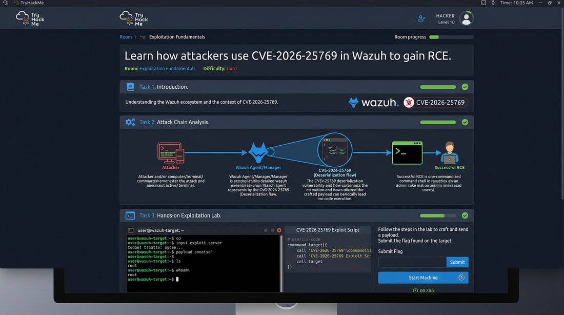 THM Wazuh: CVE-2026-25769 Walkthrough