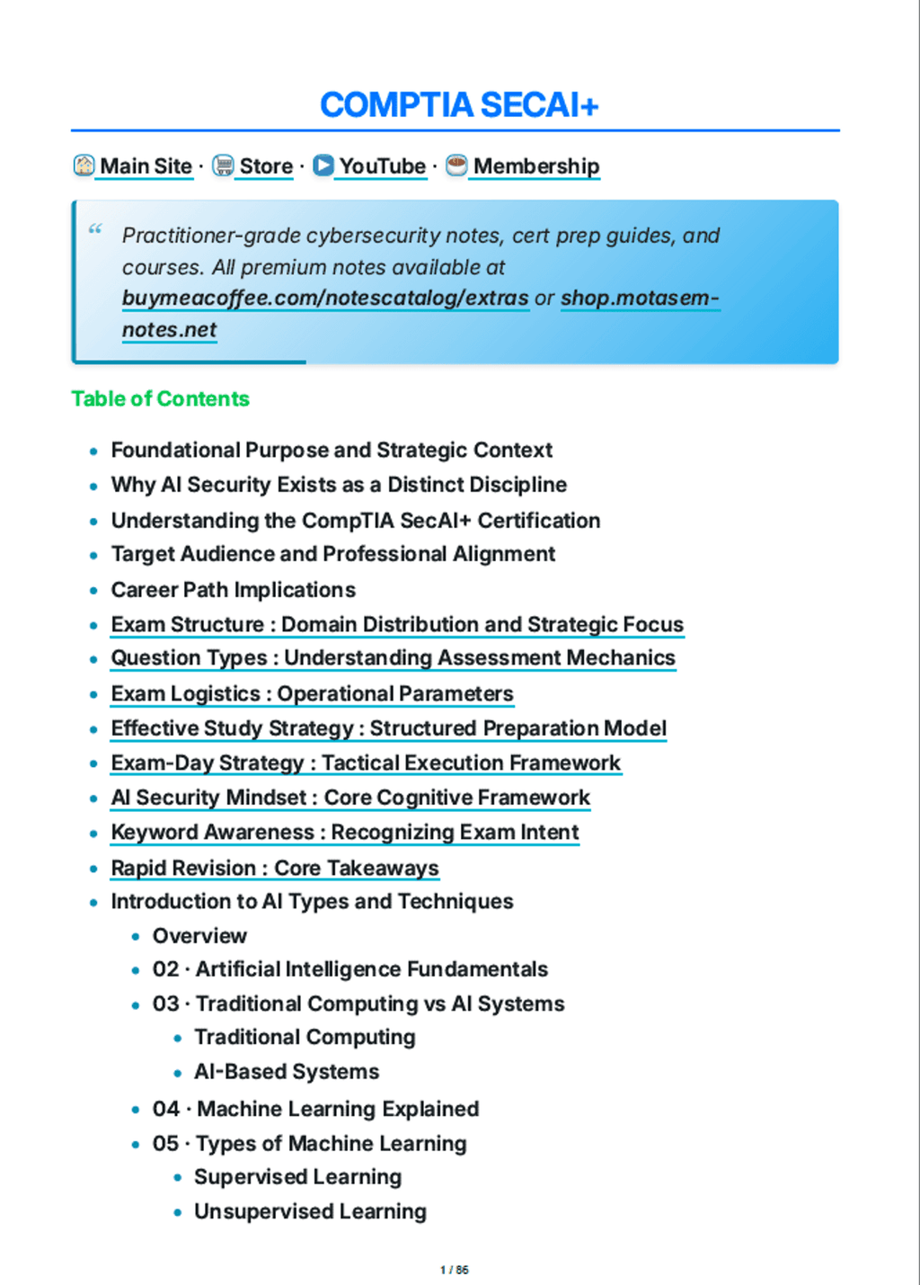 The COMPTIA SECAI+ Study Notes + Practical AI Security Defence Guide ...