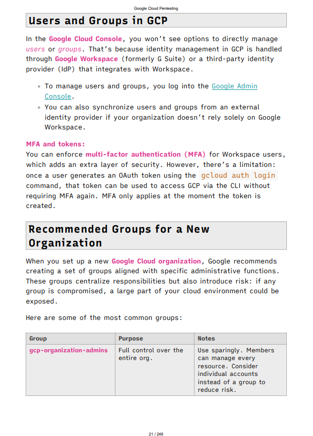 Google Cloud Penetration Testing Study Notes