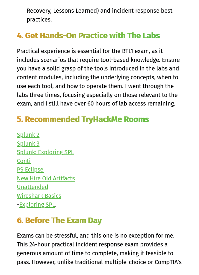 Certified Security Blue Team Level 1 Study Notes