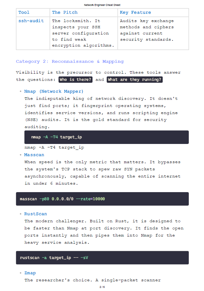 The Definitive Networking Cheat Sheet (Tools)