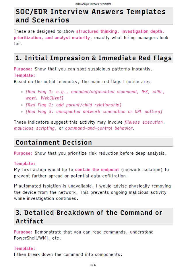 The SOC Analyst Job Interview Templates