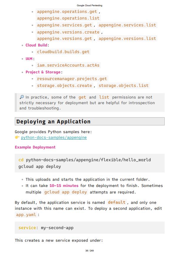 Google Cloud Penetration Testing Study Notes