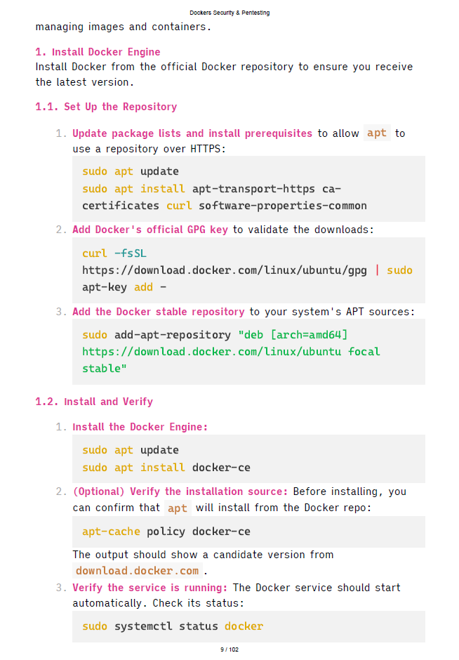 Dockers Study Notes: Basics, Hacking and Security