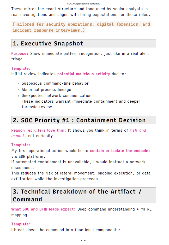 The SOC Analyst Job Interview Templates
