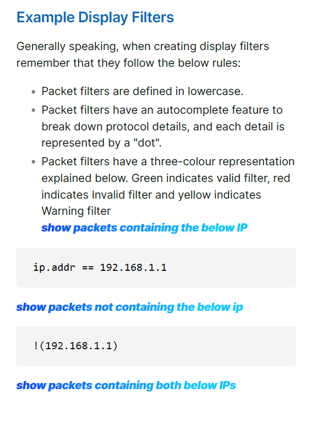Wireshark Study Notes