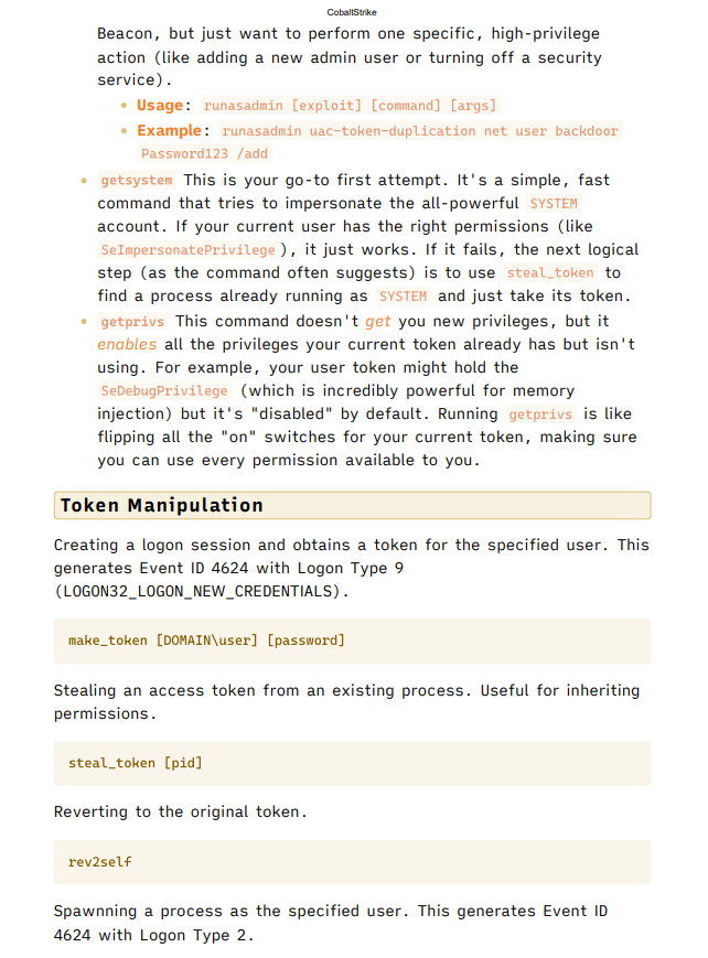 Cobalt Strike Cheat Sheets