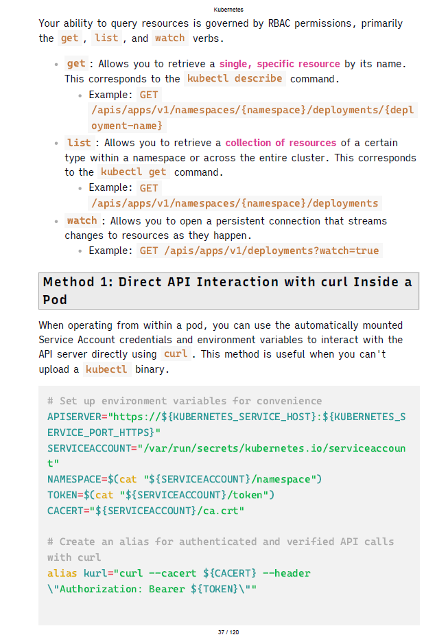 Kubernetes Penetration Testing Study Notes