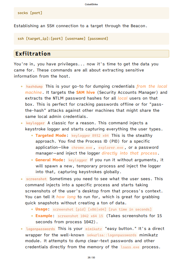 Cobalt Strike Cheat Sheets
