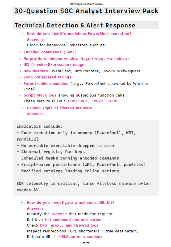 The SOC Analyst Job Interview Templates
