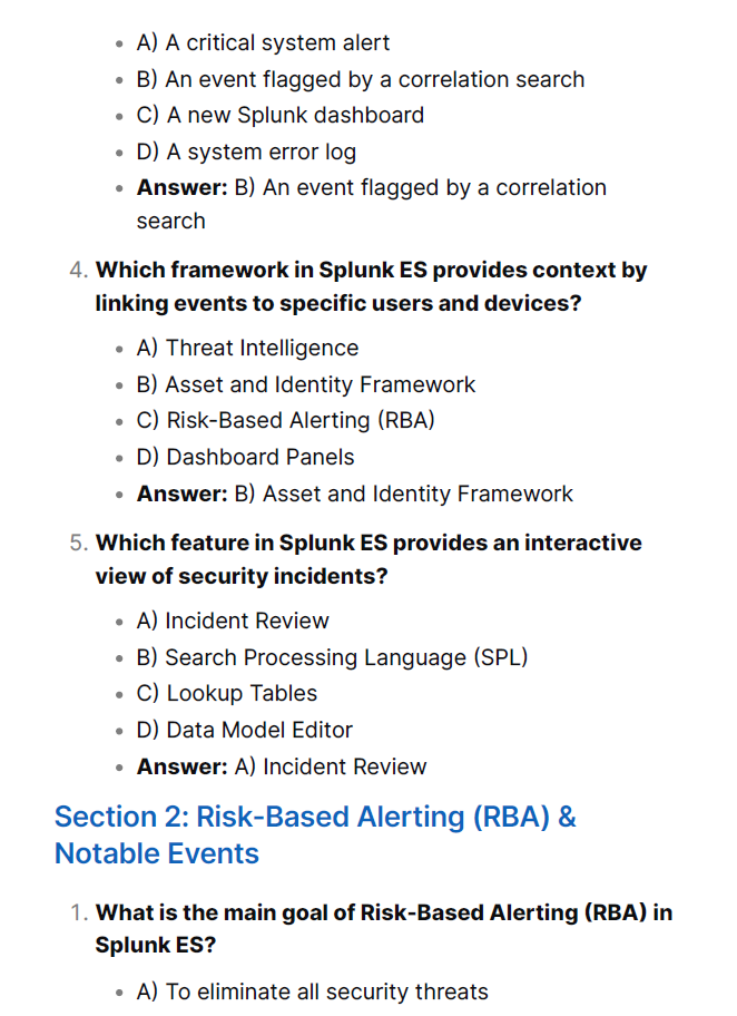 Splunk Certified Cybersecurity Defense Analyst Study Notes - SPLK 5001