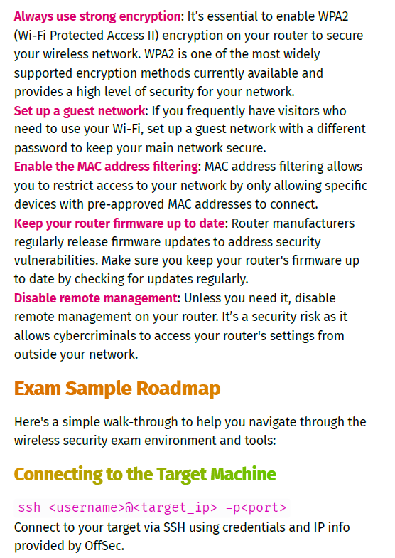 Offensive Security Wireless Professional Study Notes
