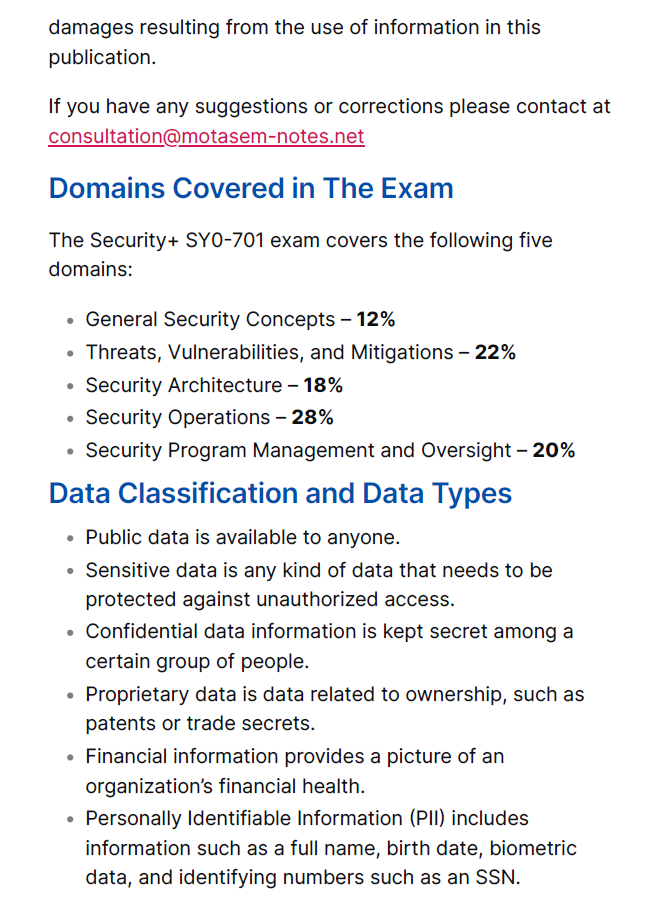 CompTIA Security+ SY0-701 Study Notes